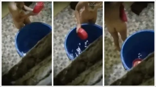 ရေချိုးချောင်းရိုက် (၁၀) – Girl Taking A Shower In The Bathroom