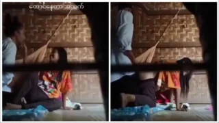ဘဲကိုခိုးကျွေးတဲ့ မေခလာပုံ့ပုံ့ – Couple Having Doggy Sex Without Family Members Knowing