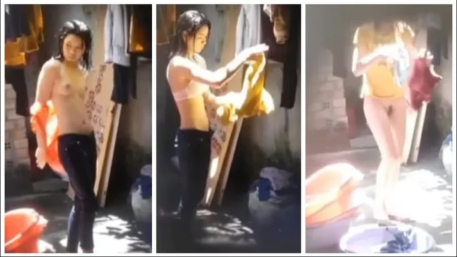 ရေစိုအဝတ်လဲနေတဲ့ ကောင်မလေး – Beautiful Young Girl Change Wet Clothes