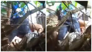 ပန်းခြံခုံမှာ ပေါ်တင်ဆွဲတာ – Myanmar Couple Having Sex Public Park On The Chair